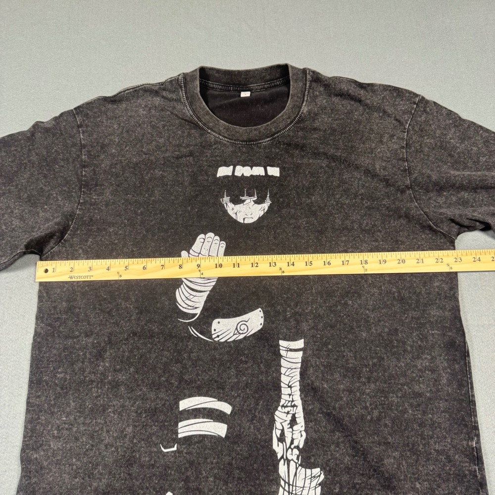 Naruto Rock Lee Graphic T-Shirt Mens Large Black Acid Wash Anime Tee - Picture 6 of 12
